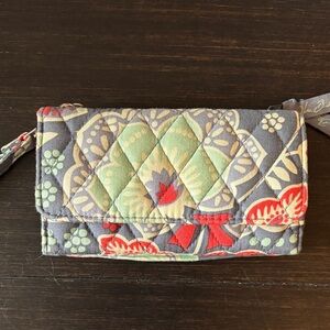 Vera Bradley Gray and Red Quilted Wristlet